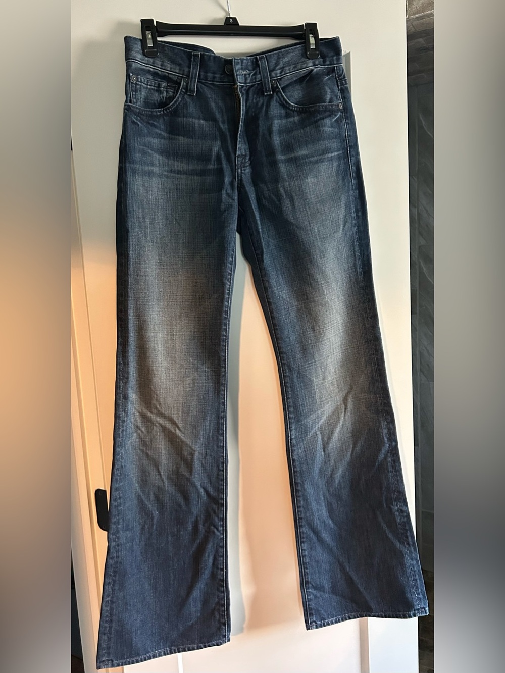 7 For All Mankind Men's Bootcut Jeans in Medium Blue Wash